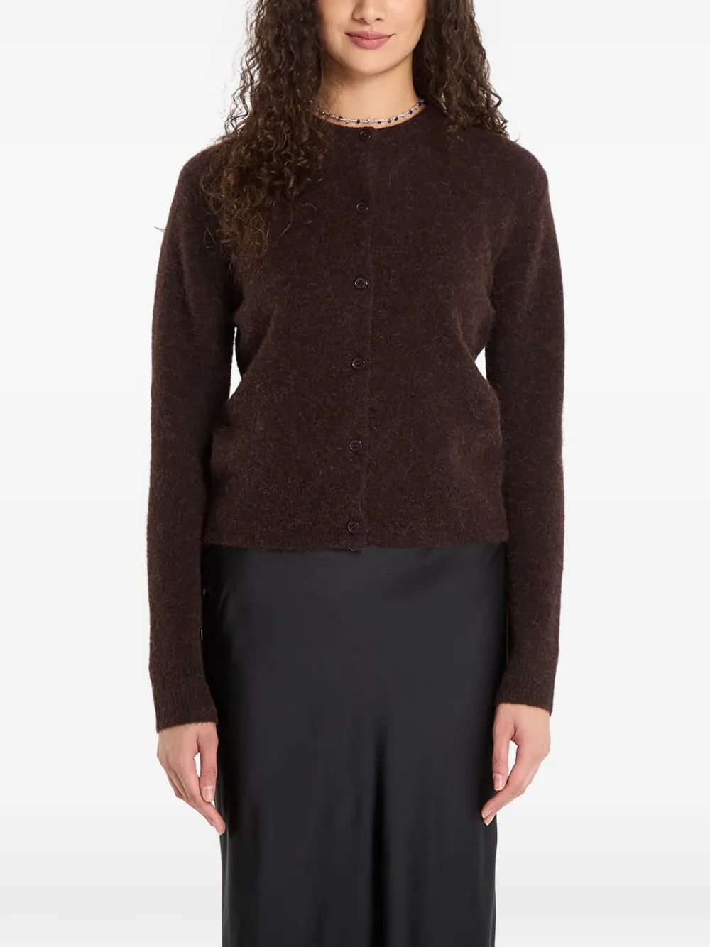 Samsoe & Samsoe Nor Button-front Cardigan In Brown