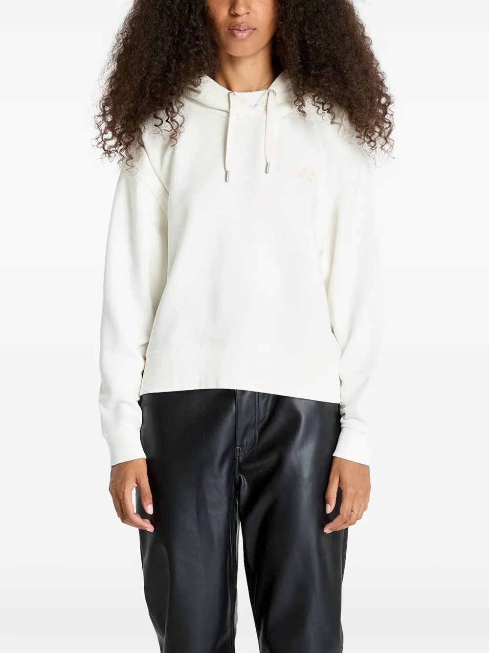 LEE logo-embroidered drawstring hoodie - Toni neutri