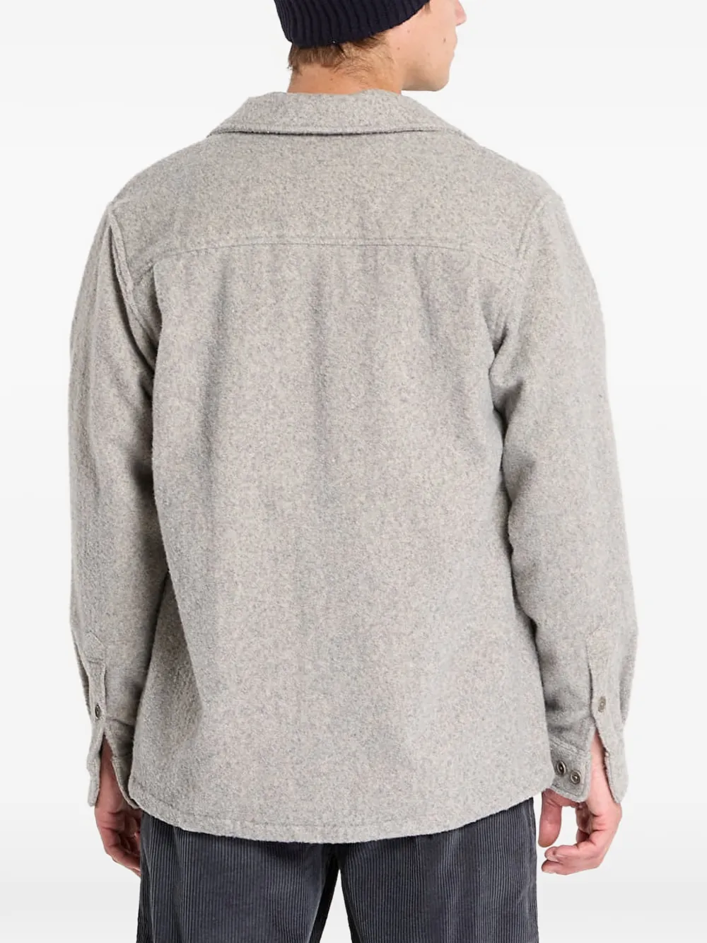 SAMSOE Vilten button-up shirtjack Grijs