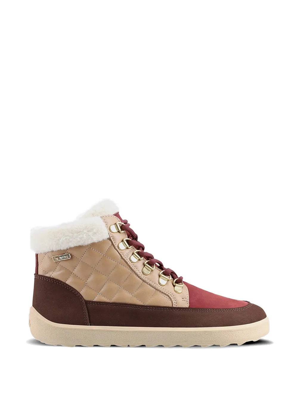 Be Lenka Olivia Quilted Shearling-trim Sneakers In Multi