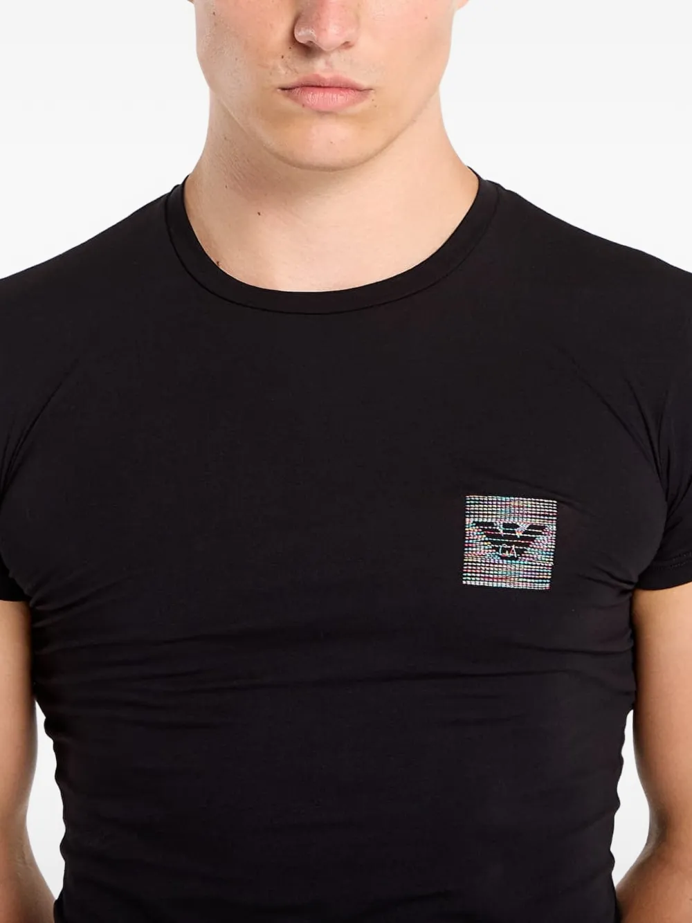 Ea7 Logo-detail T-shirt In Black