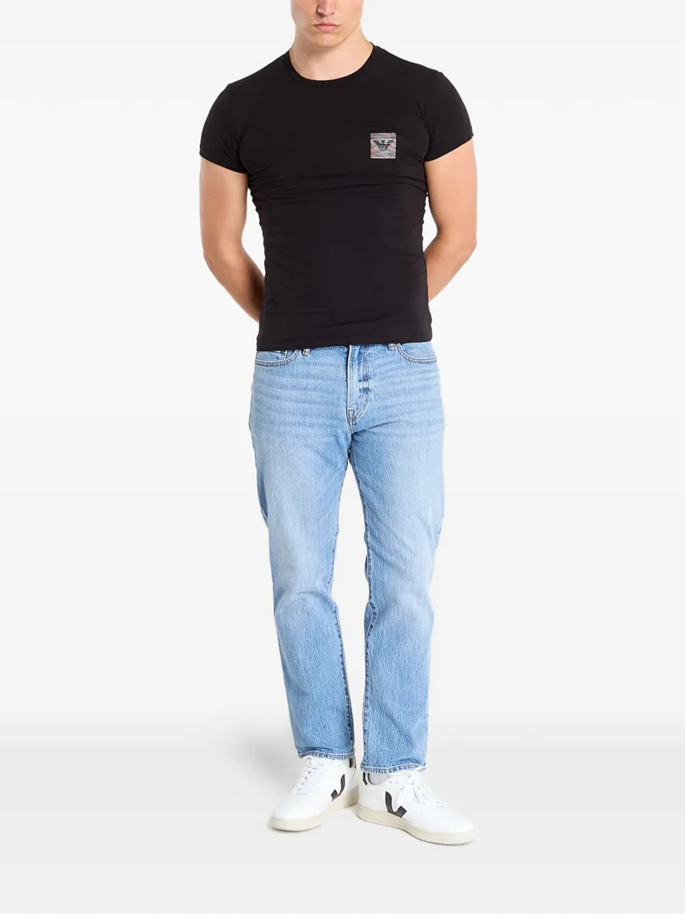 Ea7 Logo-detail T-shirt In Black