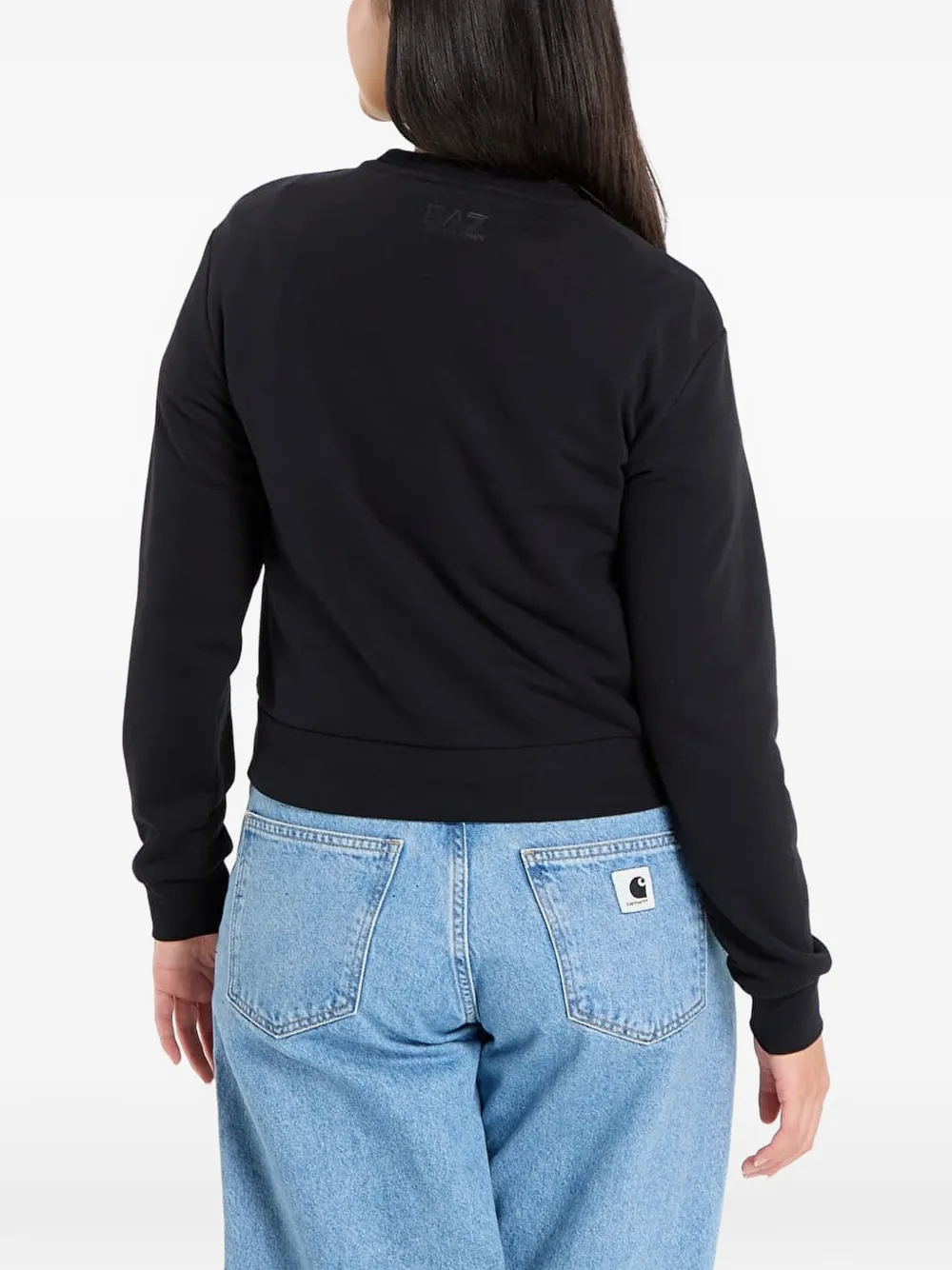 Ea7 Emporio Armani Sweater verfraaid met pailletten en logoprint Zwart