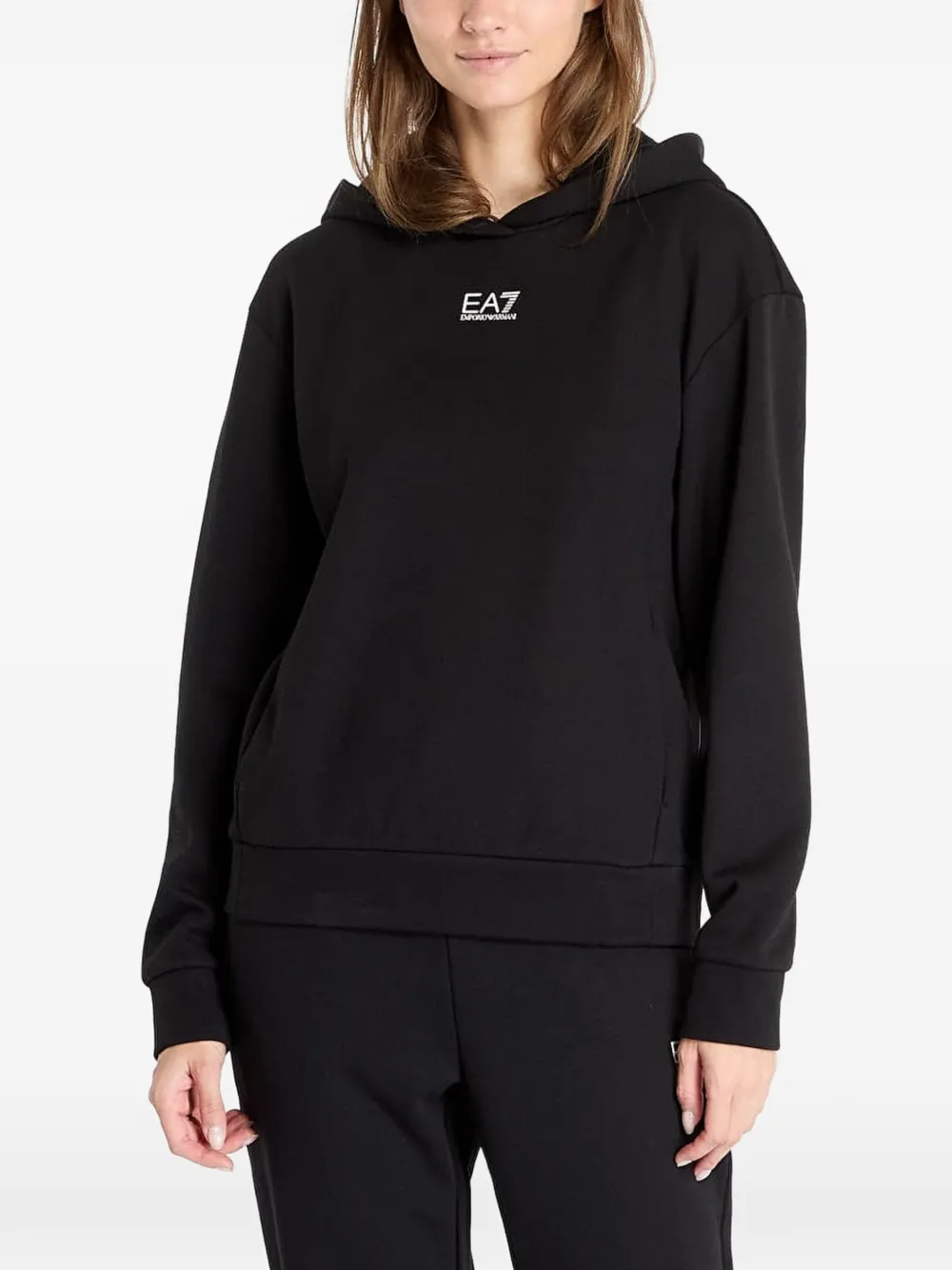 Ea7 Logo-print Hoodie In Animal Print