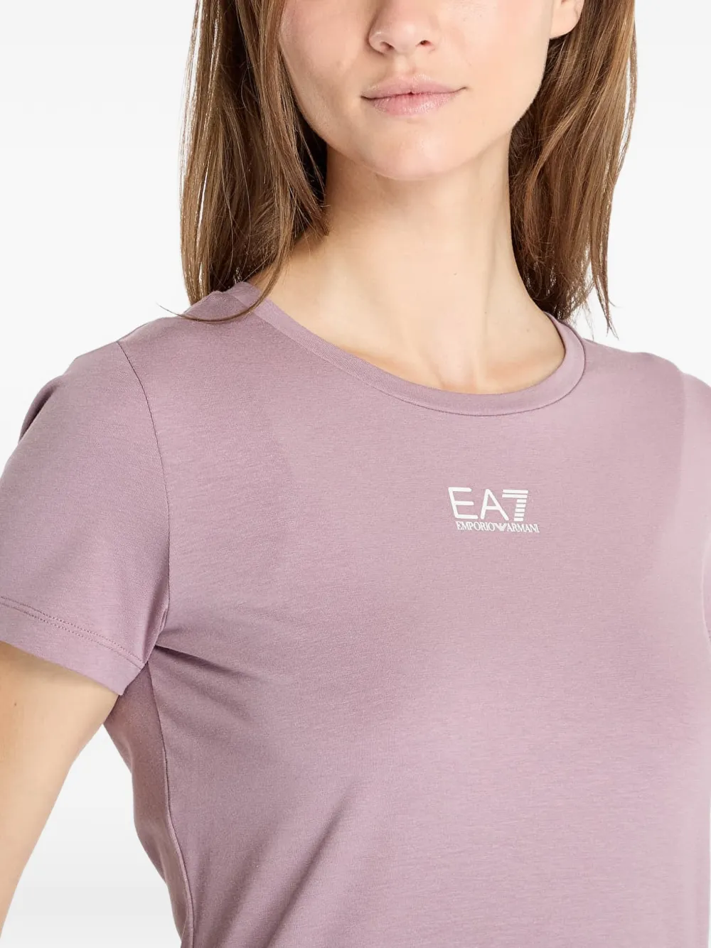 Ea7 Emporio Armani T-shirt met logoprint Roze