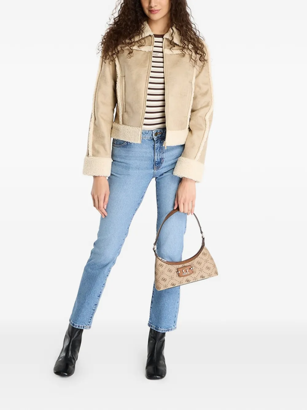 GUESS USA Jack met imitatie lamswol Beige