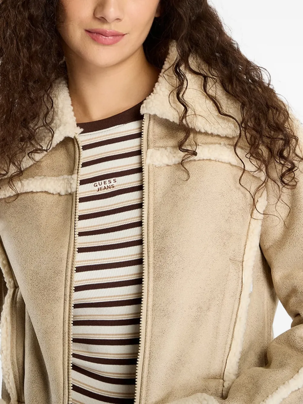 GUESS USA Jack met imitatie lamswol Beige
