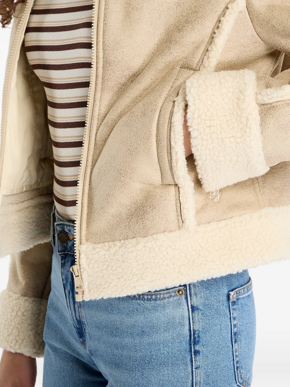 GUESS USA Jack met imitatie lamswol Beige