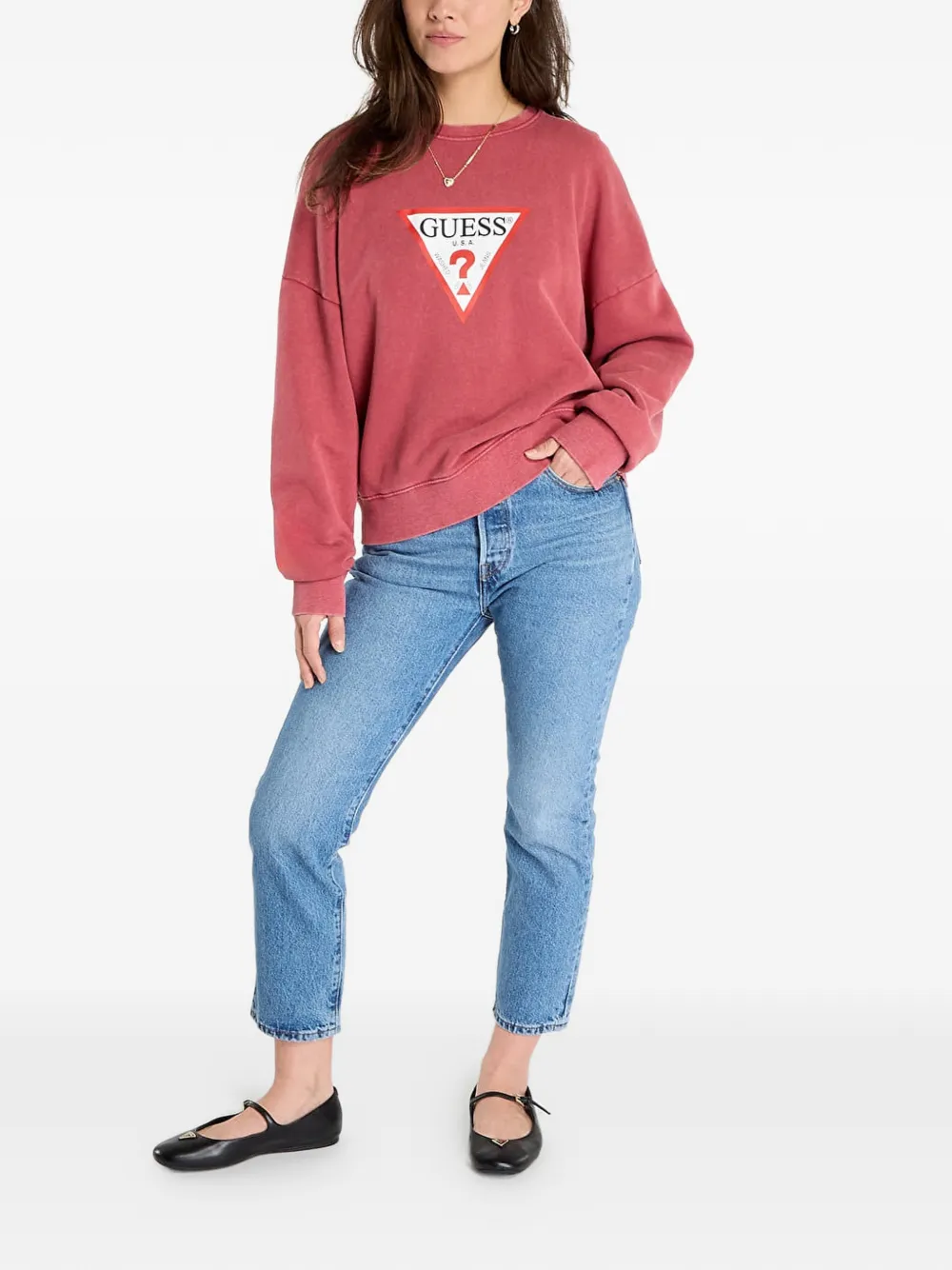 GUESS USA Sweater met logoprint Rood