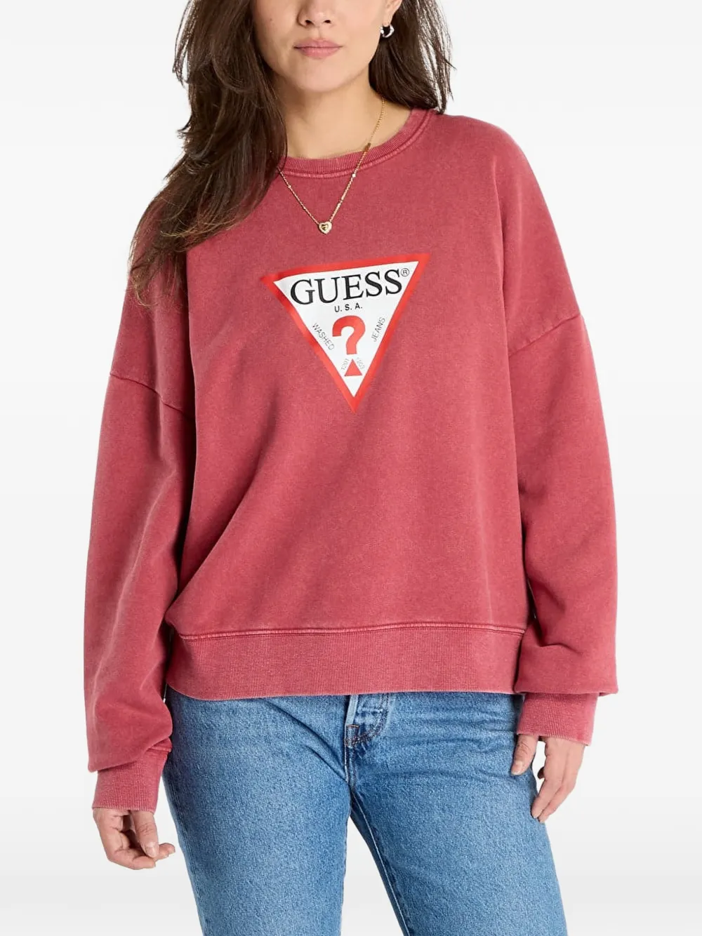 GUESS USA logo-print sweatshirt - Rosso