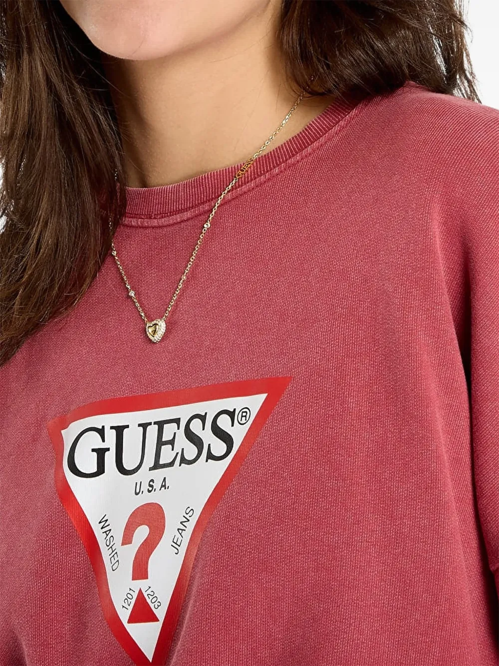 GUESS USA Sweater met logoprint Rood