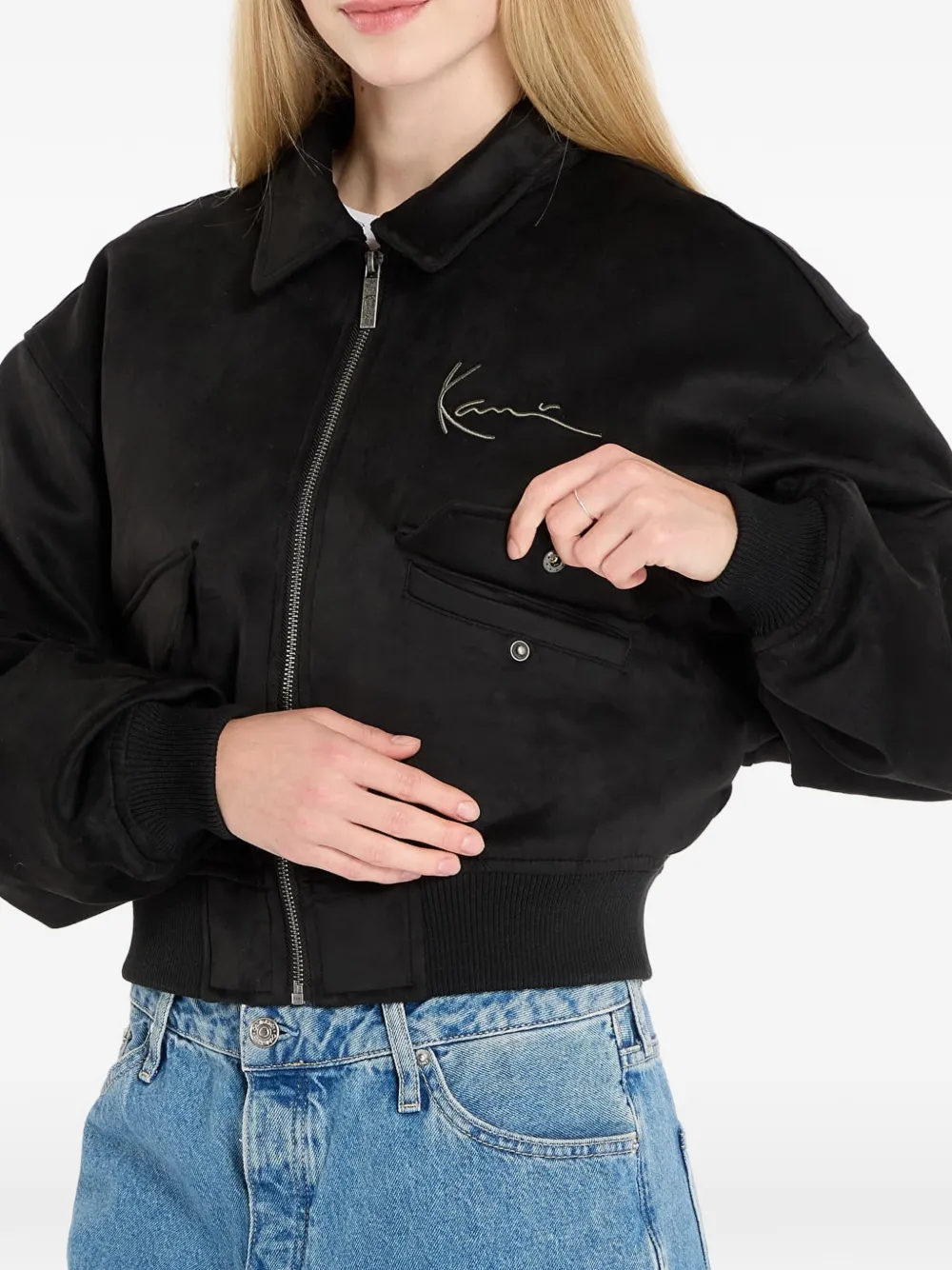 karl kani Jack met geborduurd logo Zwart