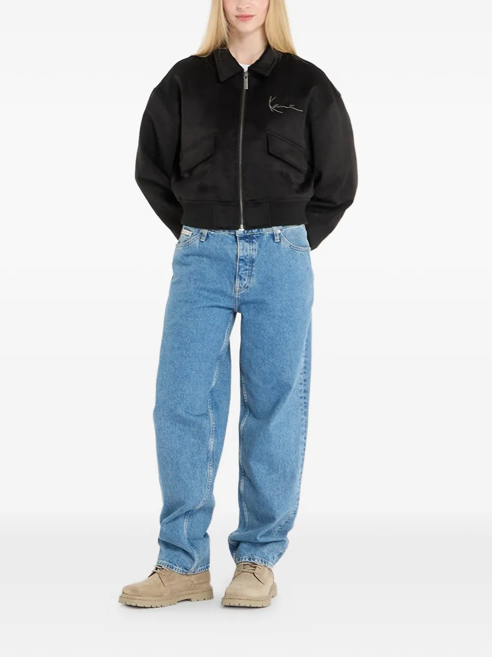 karl kani Jack met geborduurd logo Zwart