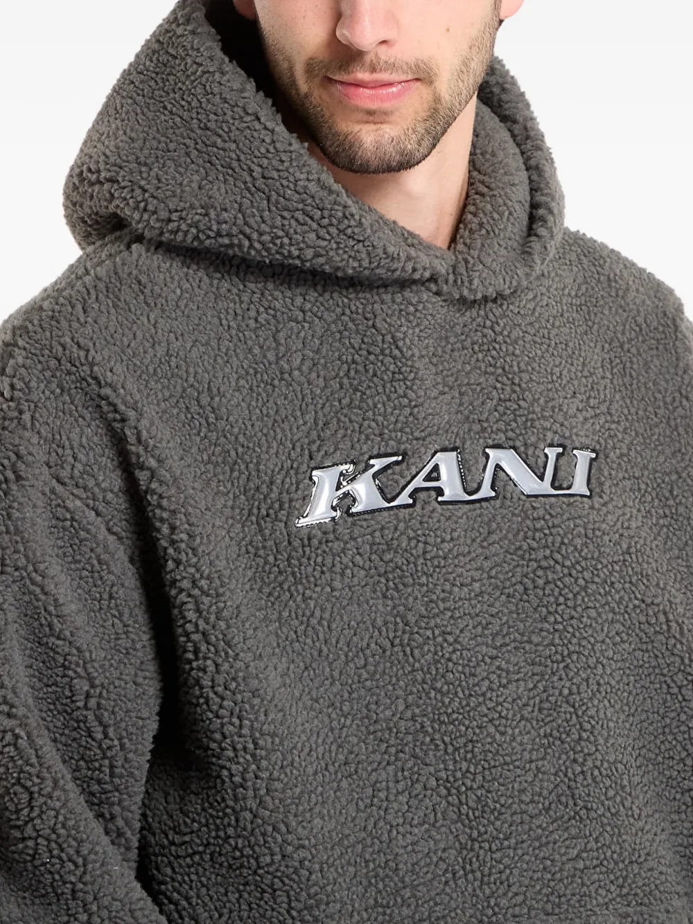 karl kani Hoodie met teddybeerprint en logo Grijs