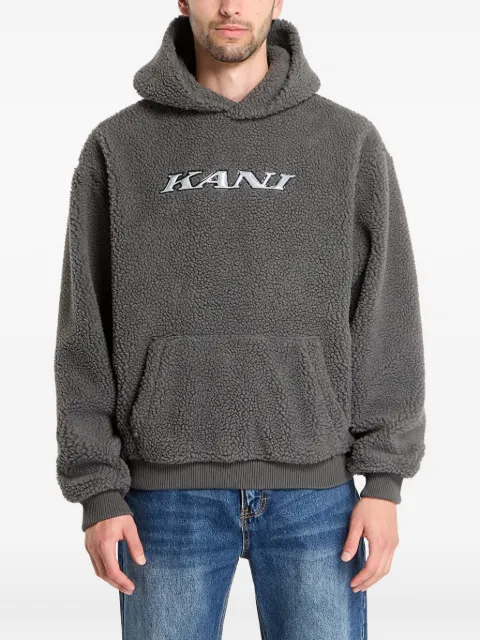 karl kani teddy-texture logo hoodie