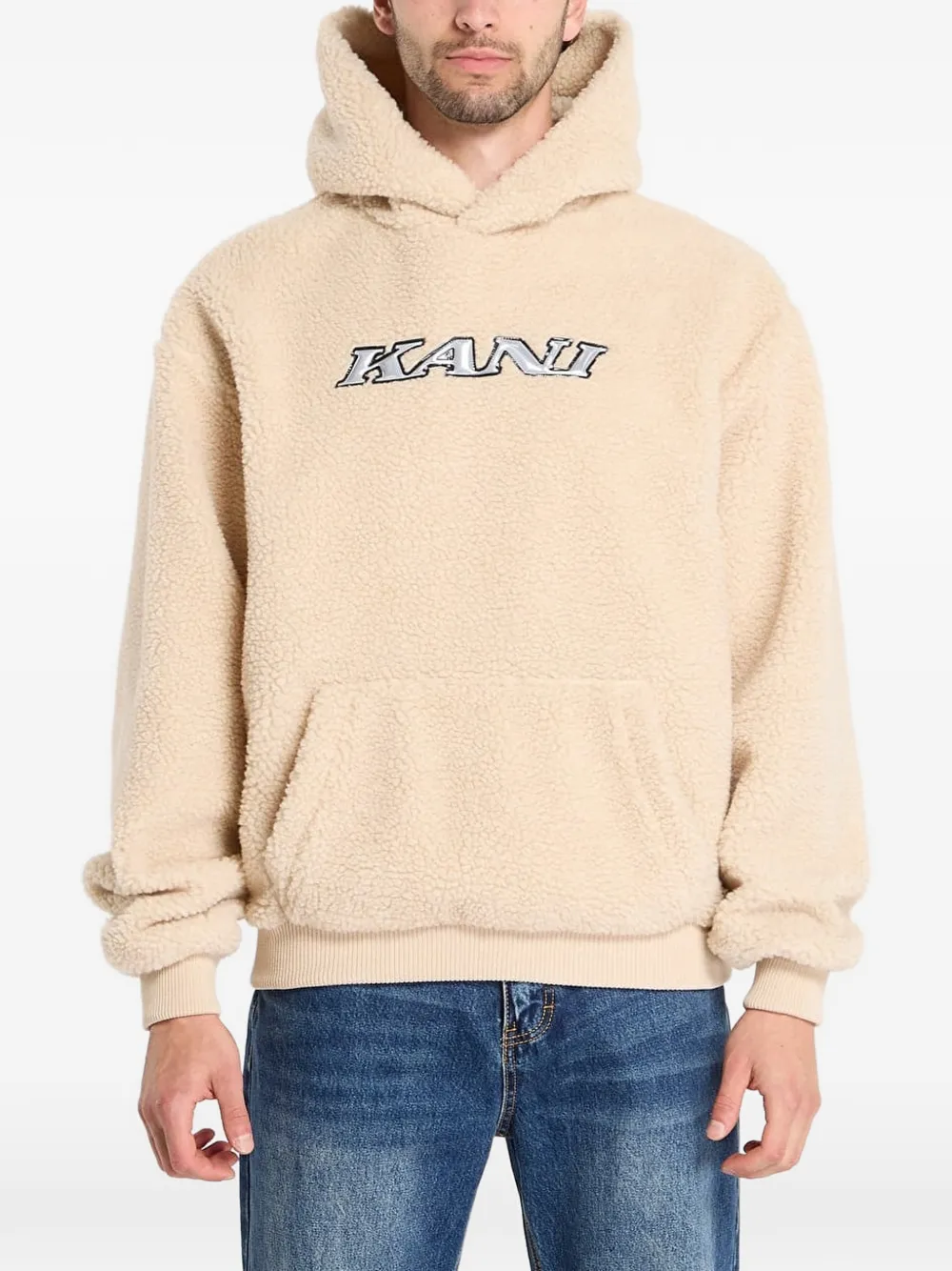 karl kani Felpa Teddy con cappuccio - Toni neutri