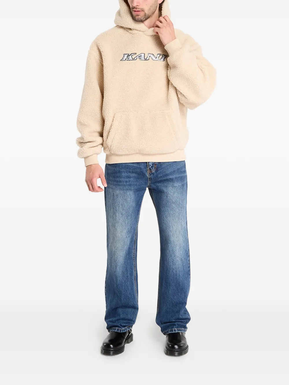 karl kani Teddy hoodie Beige