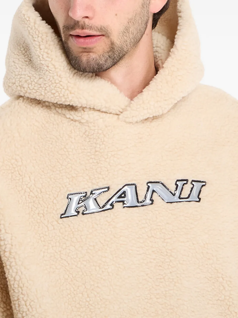 karl kani Teddy hoodie Beige