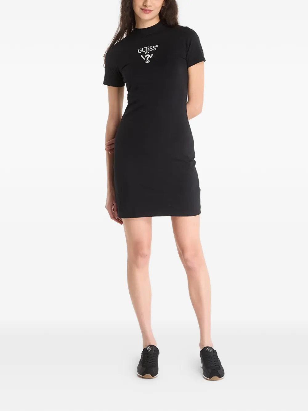 GUESS USA Abito modello T-shirt con stampa - Nero
