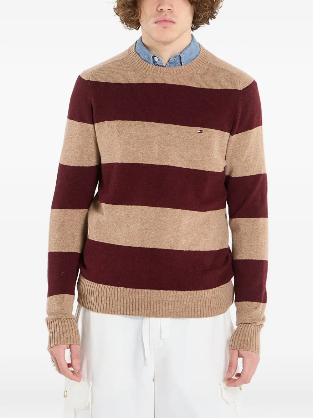 Tommy Hilfiger horizontal-stripe sweater - Nude
