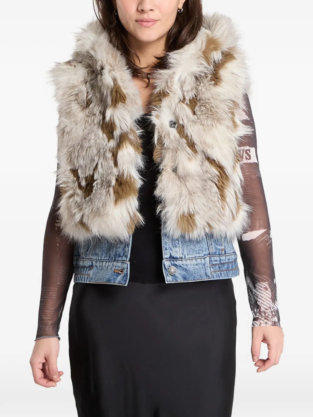 Desigual Gilet in pelliccia sintetica - Toni neutri