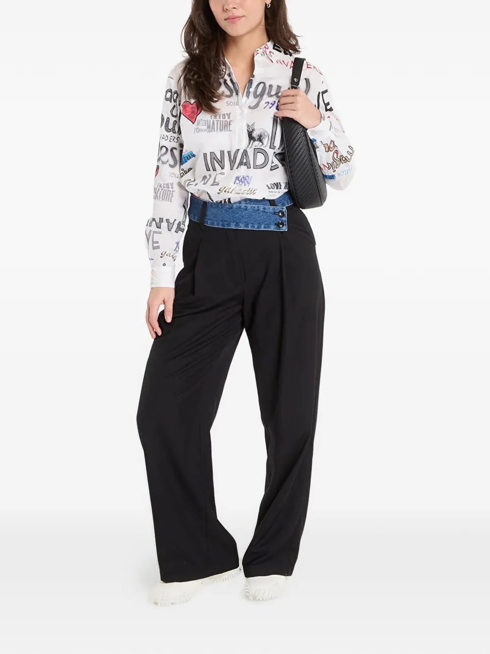 Desigual Overhemd met grafische print Wit