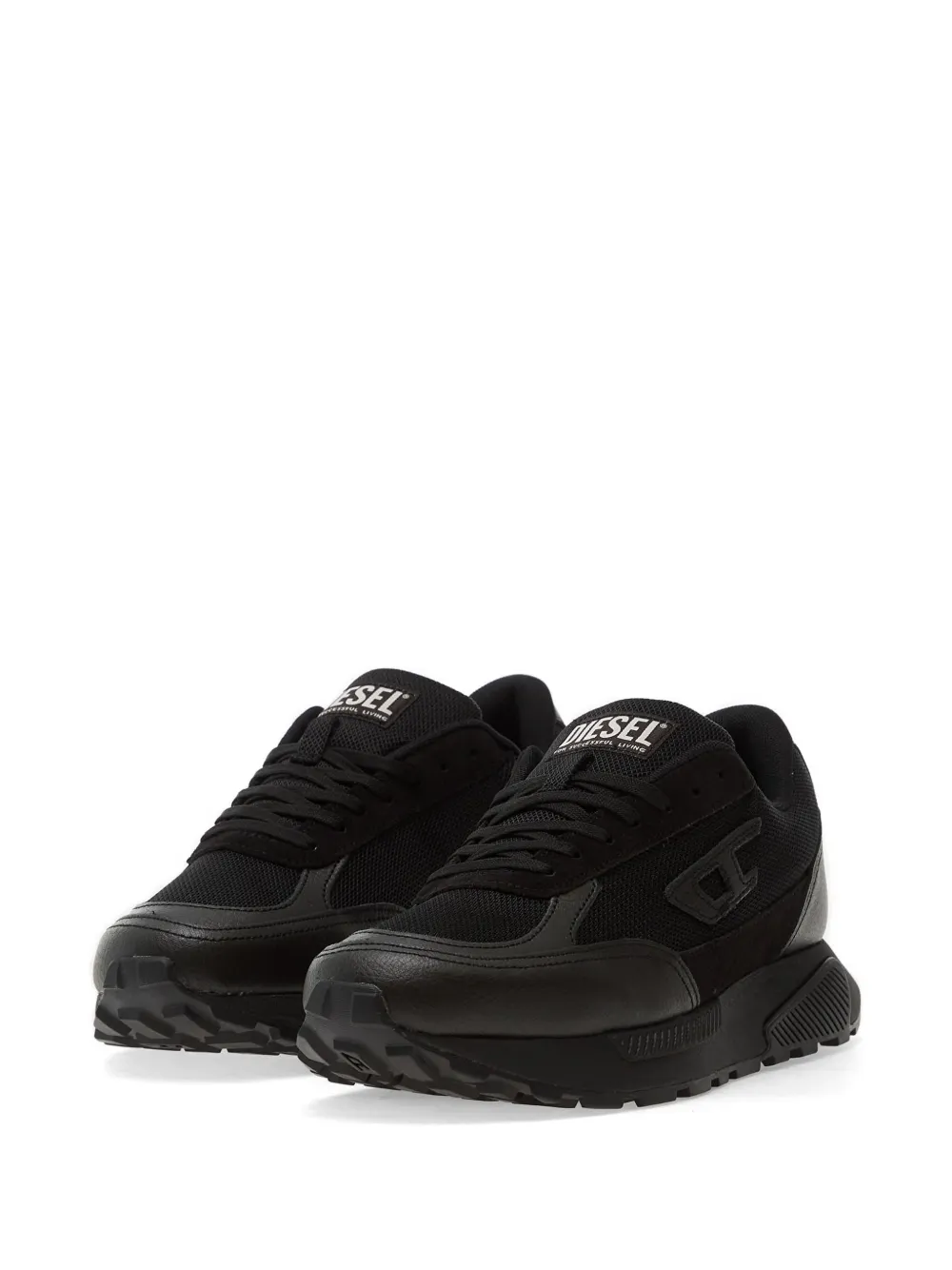 Diesel S-Tame D-Up logo-patch sneakers Zwart