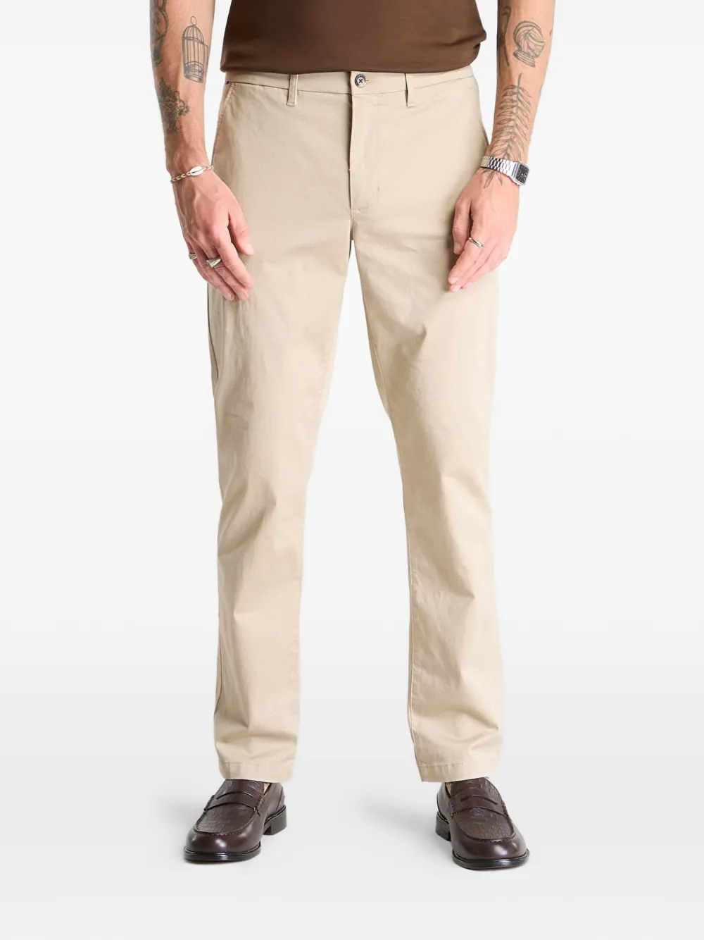 Tommy Hilfiger Hose mit Logo-Patch - Nude