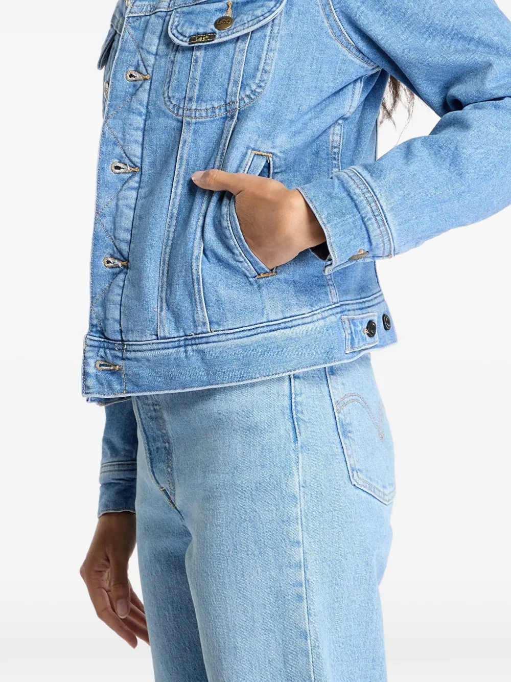 Lee Rider Collared Jacket In Blue