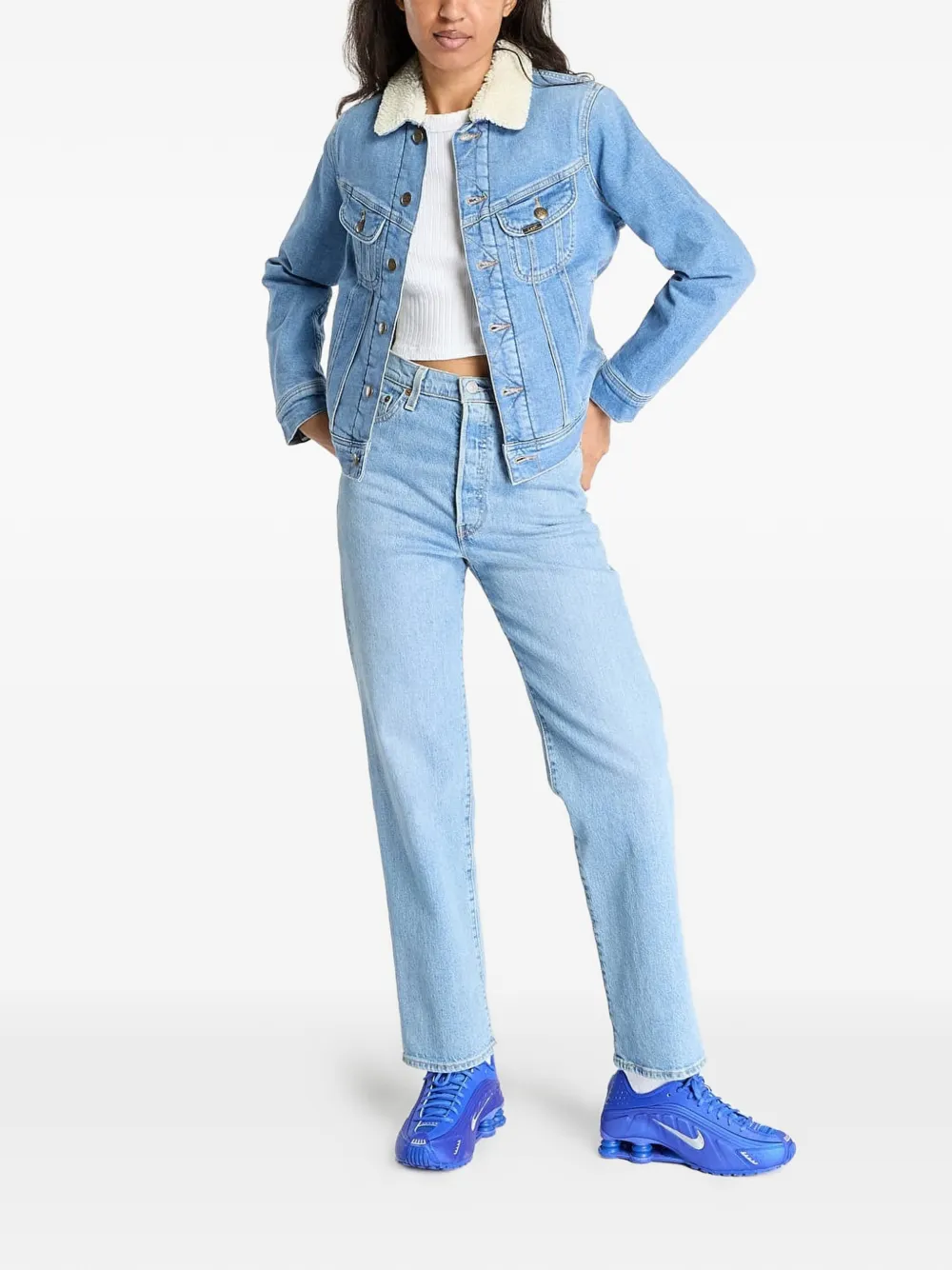 Lee Rider Collared Jacket In Blue