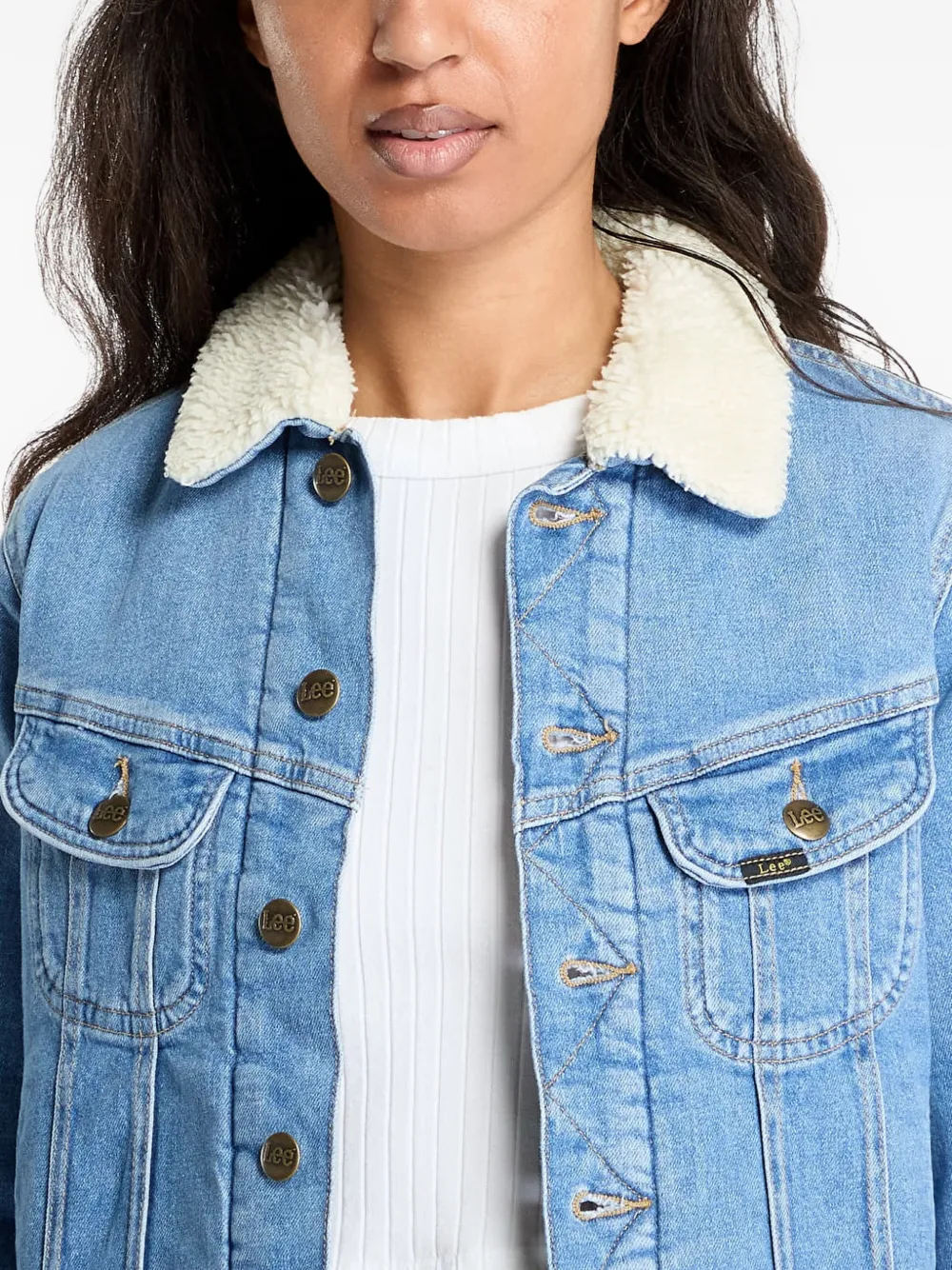 Lee Rider Collared Jacket In Blue