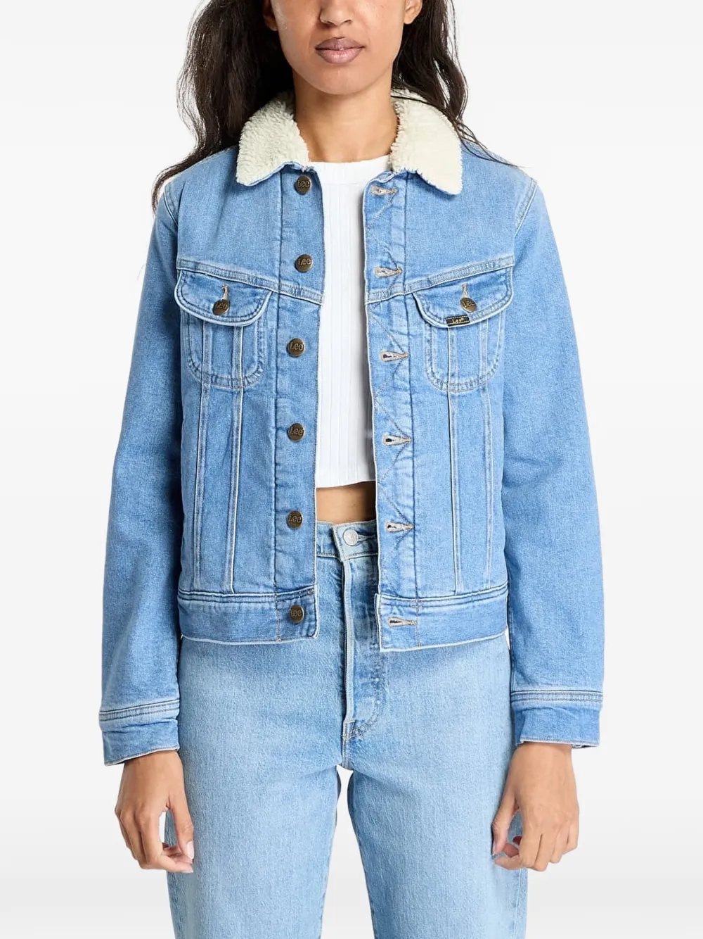 Lee Rider Collared Jacket In Blue