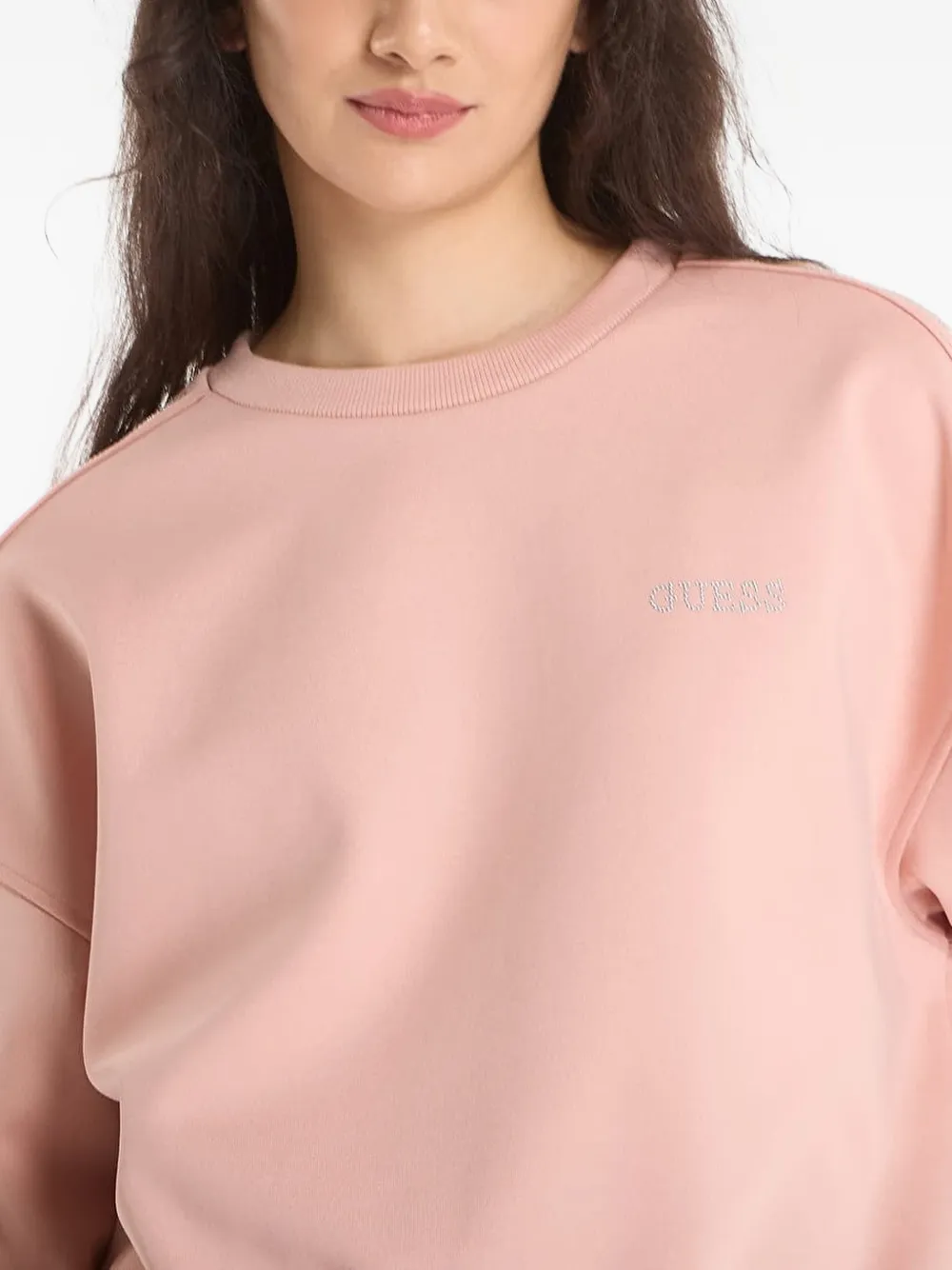 GUESS USA Sweater met logo van studs Roze
