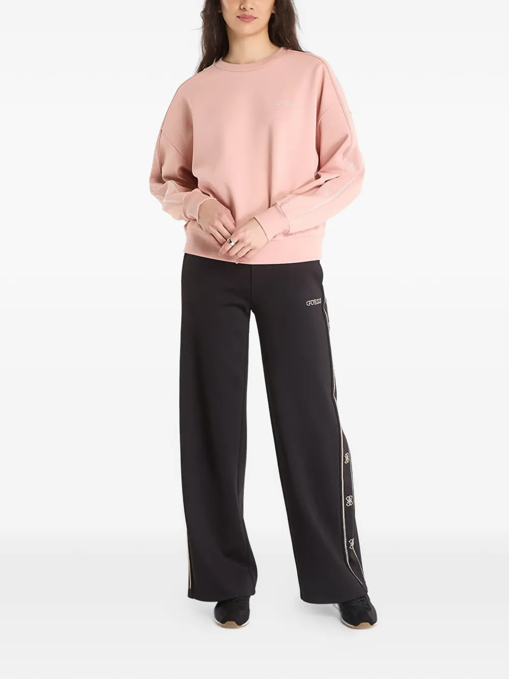 GUESS USA Sweater met logo van studs Roze
