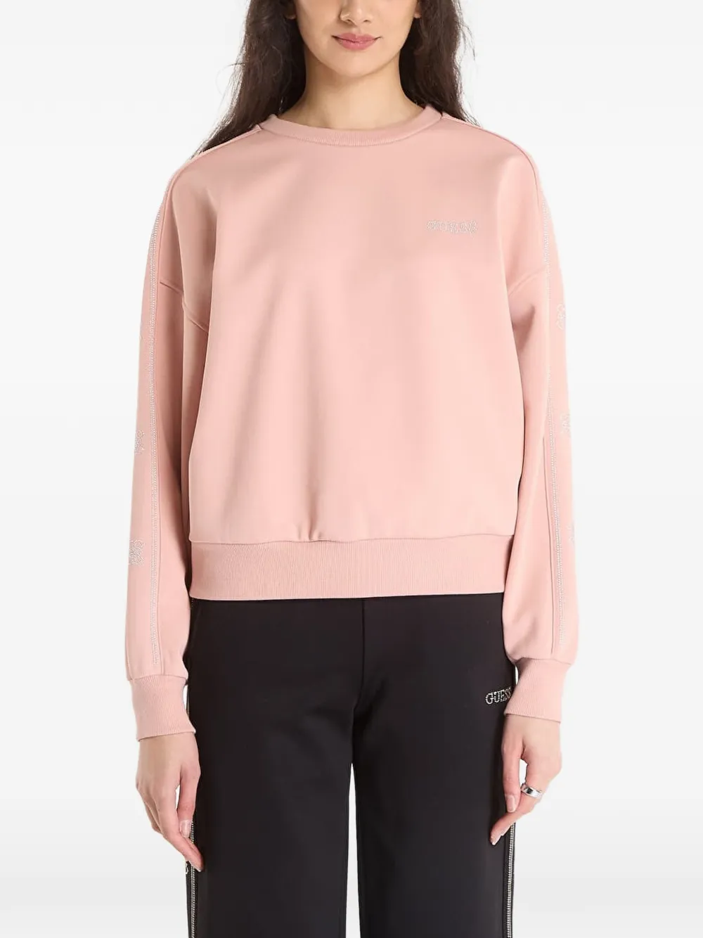 GUESS USA logo-studded sweatshirt - Rosa