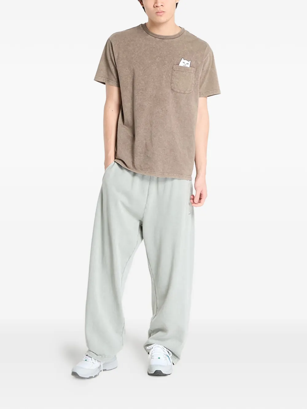 Ripndip Trainingsbroek met geborduurd logo Groen