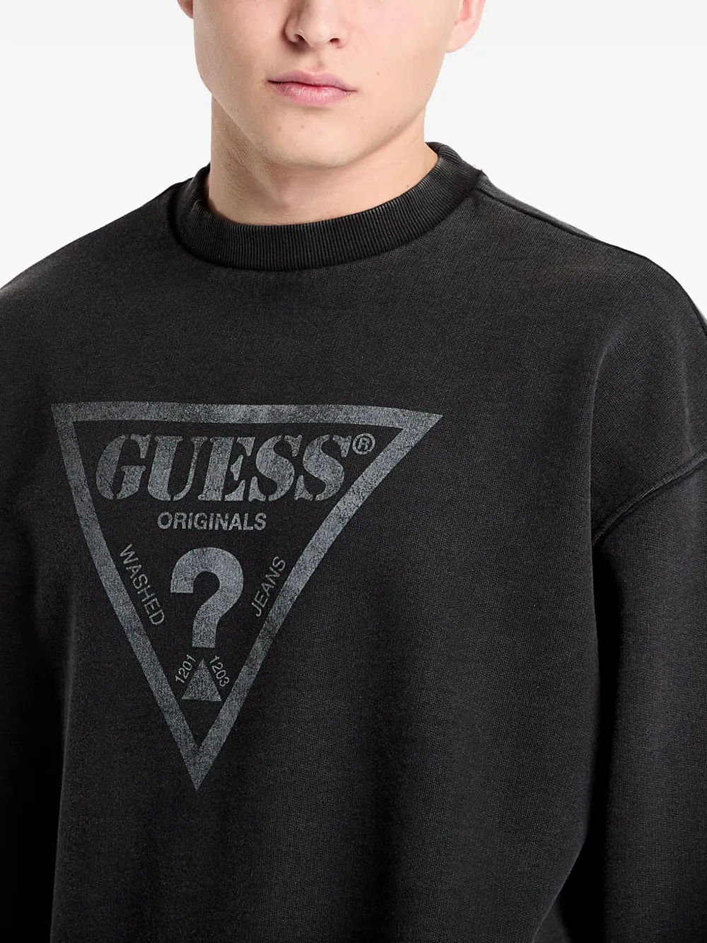 GUESS USA Sweater met logoprint Zwart