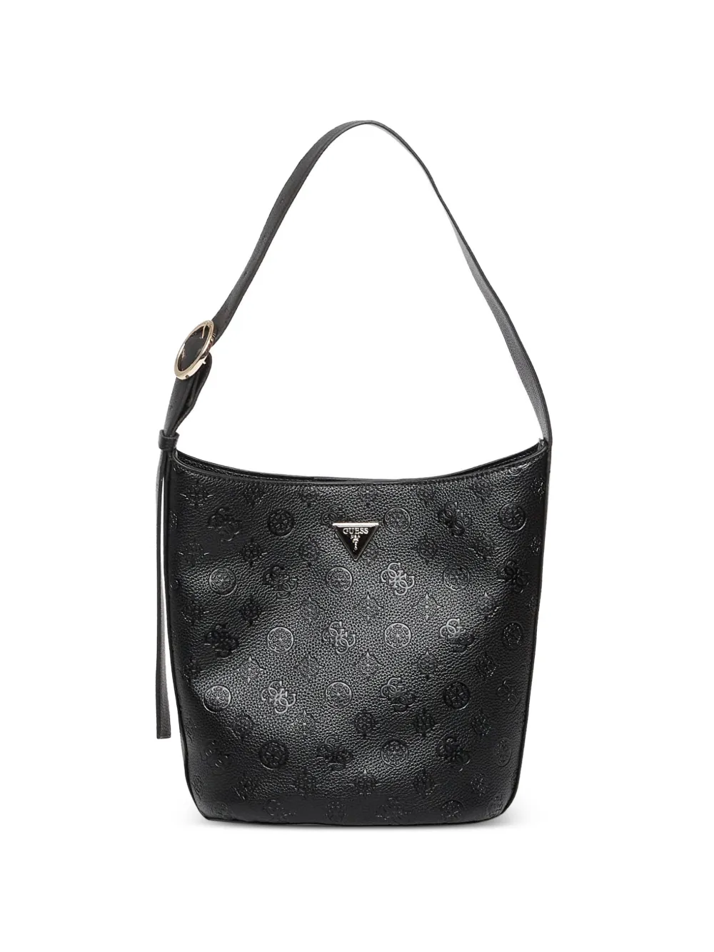 GUESS USA Cresidia II debossed logo-pattern bucket bag - Schwarz