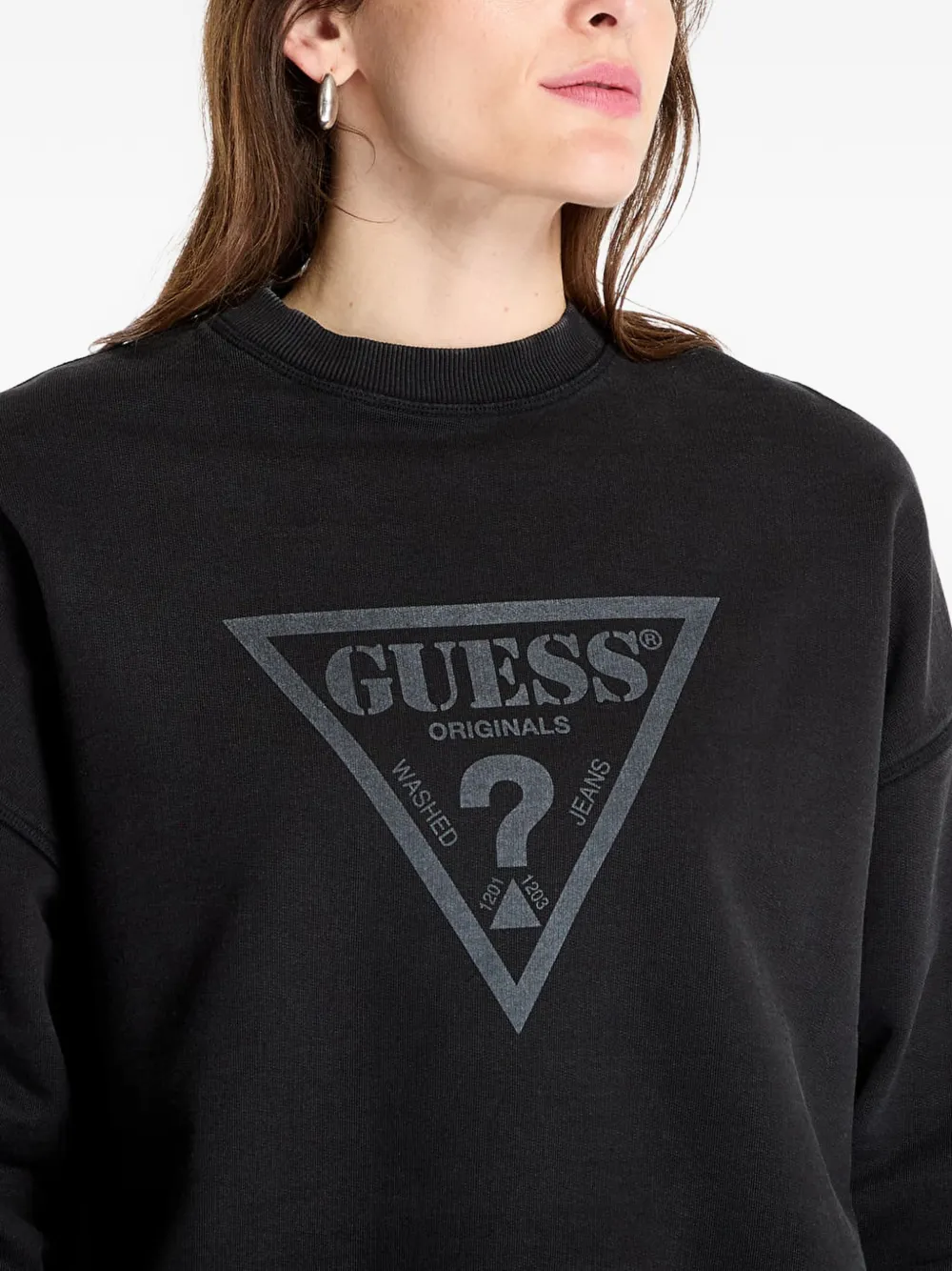 GUESS USA Trui met logoprint Zwart