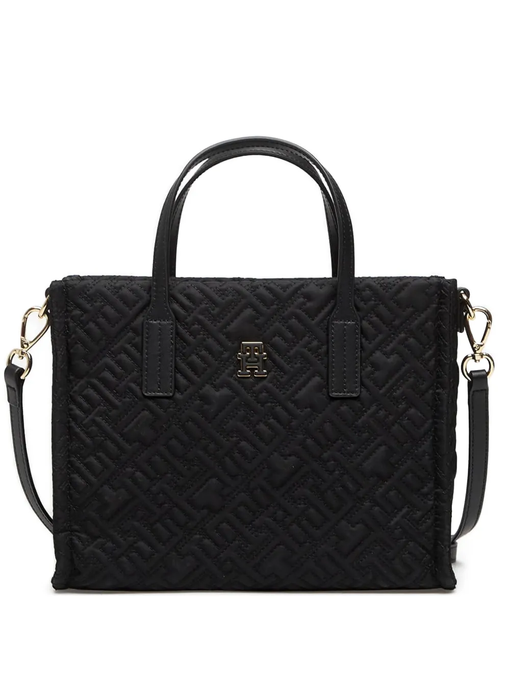 Tommy Hilfiger City quilted monogram tote bag - Nero