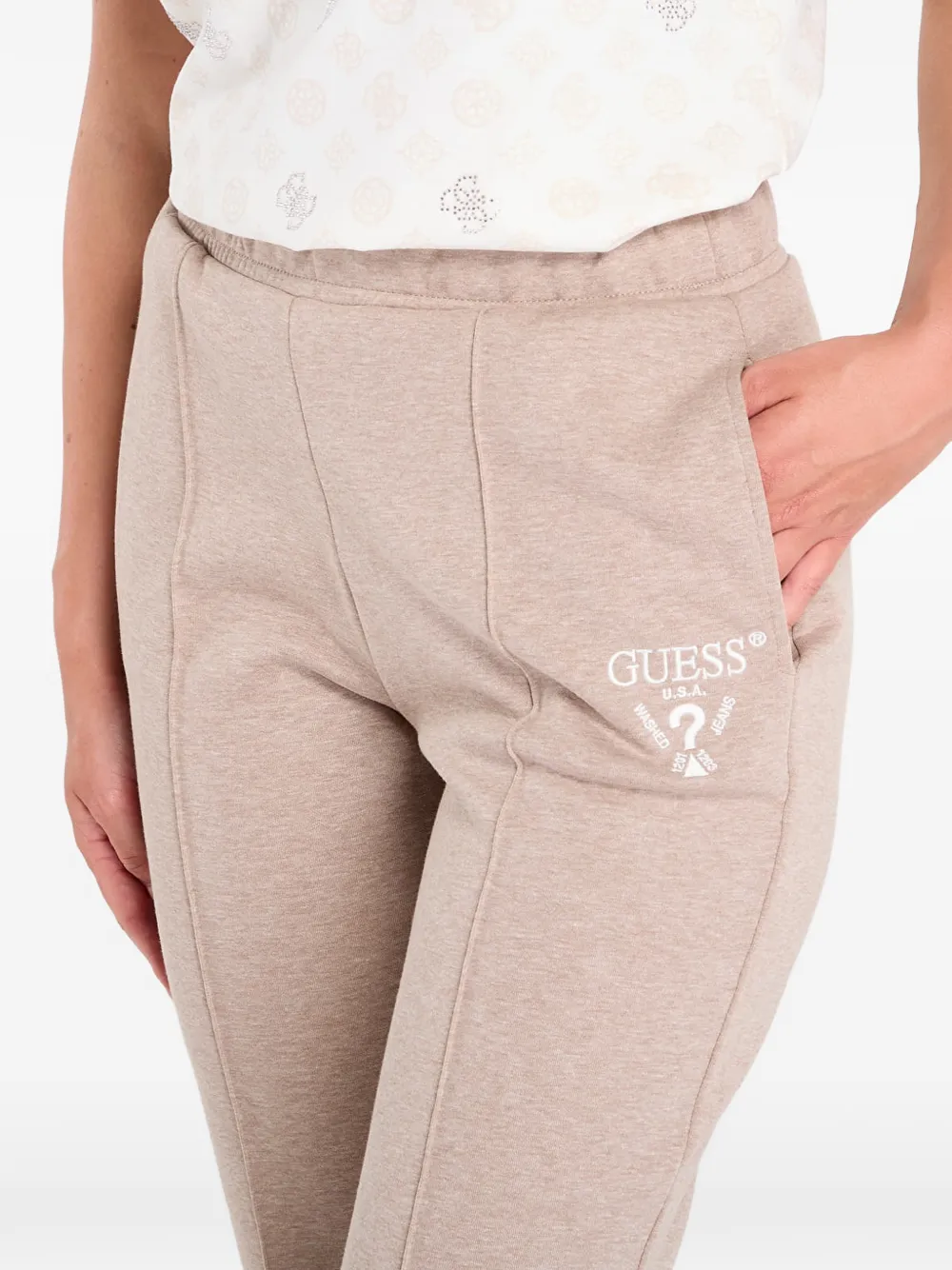 GUESS USA Trainingsbroek met logoprint Beige