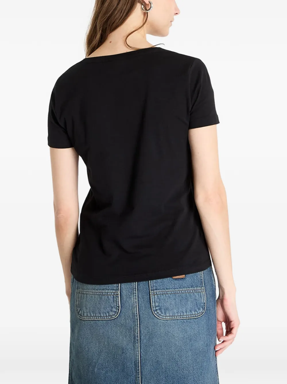 Ea7 Emporio Armani T-shirt met logodetail Zwart