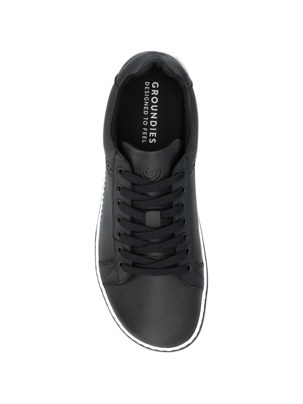 GROUNDS Galaxy leren sneakers Zwart