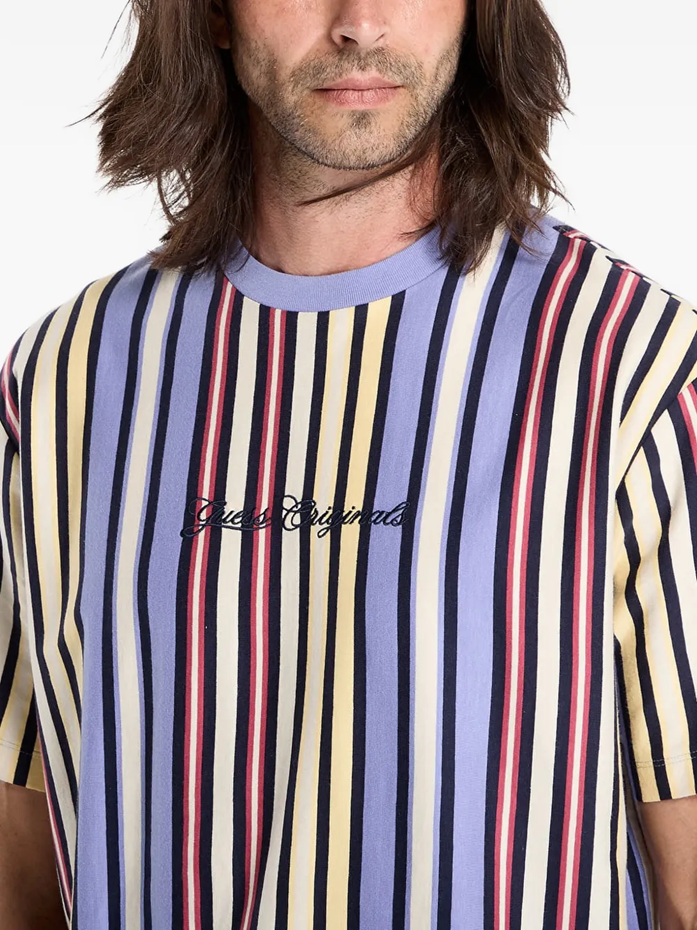GUESS USA Gestreept T-shirt Paars