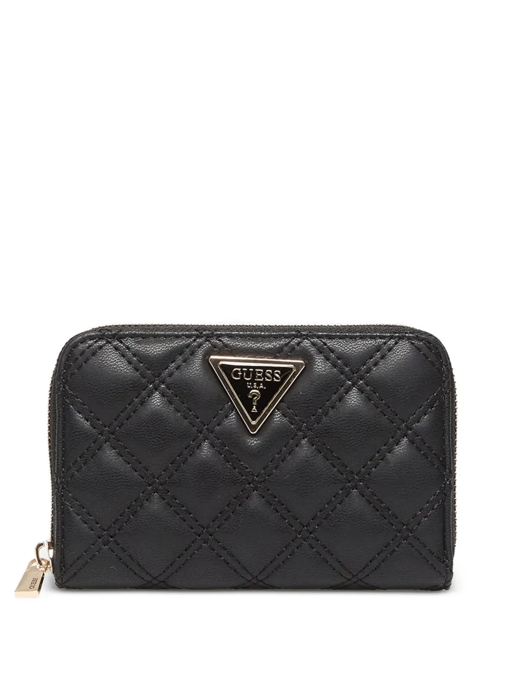 Guess Usa Giully Logo-plaque Wallet In Black