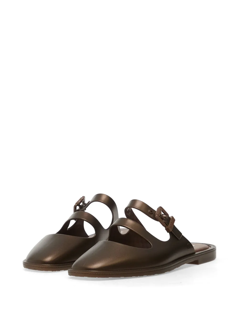 Melissa Anastasia slippers met puntige neus Bruin