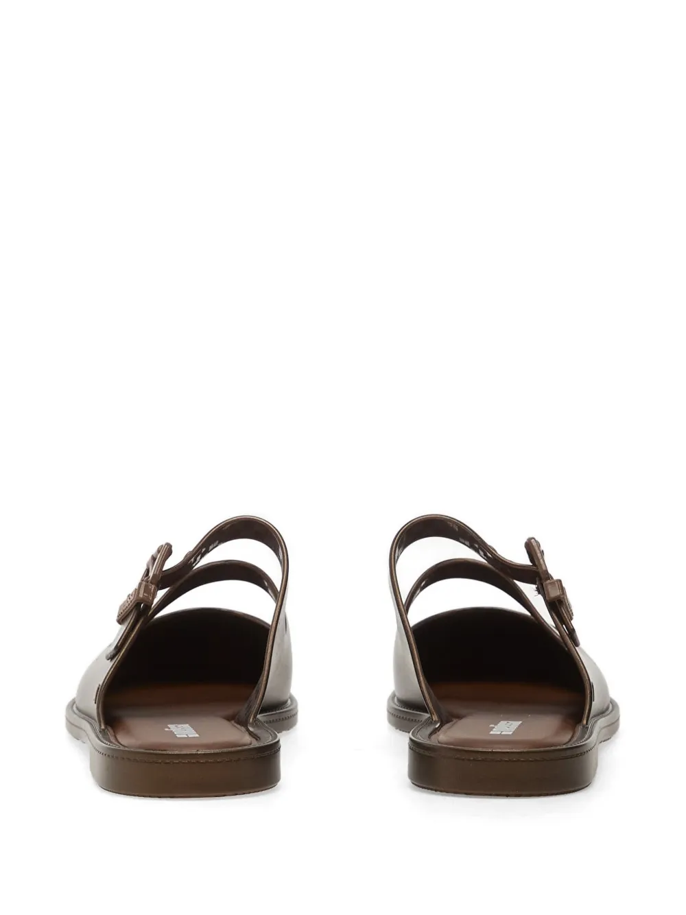 Melissa Anastasia slippers met puntige neus Bruin