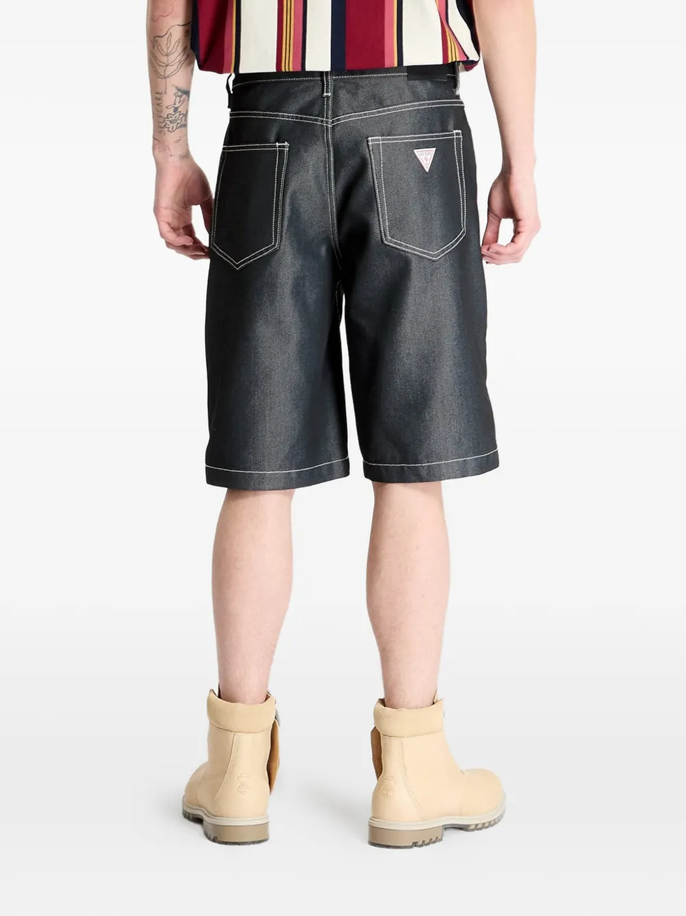 GUESS USA Shorts met contrasterende stiksels Grijs