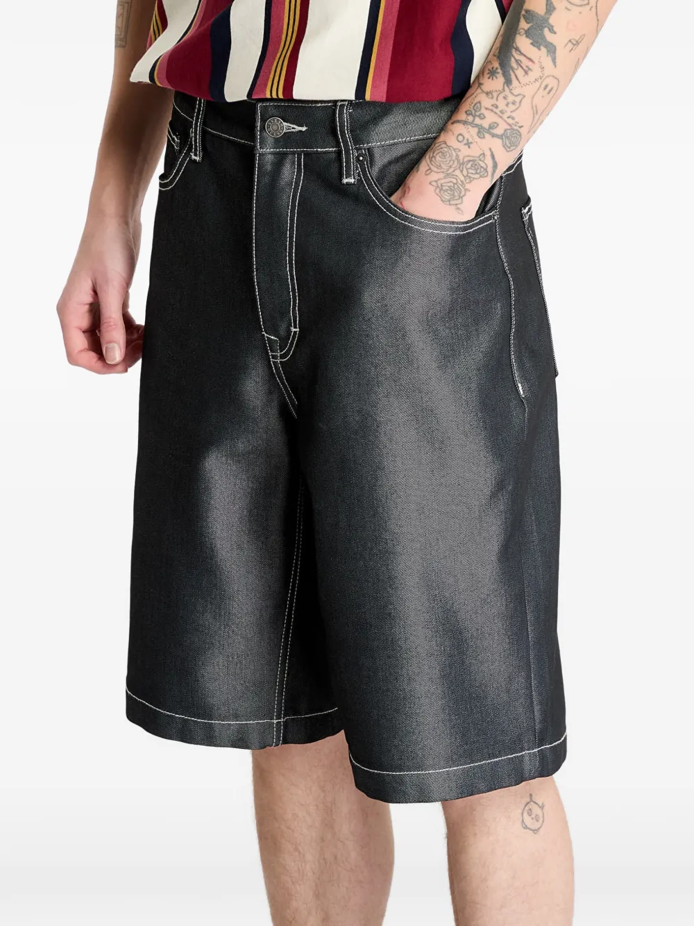 GUESS USA Shorts met contrasterende stiksels Grijs