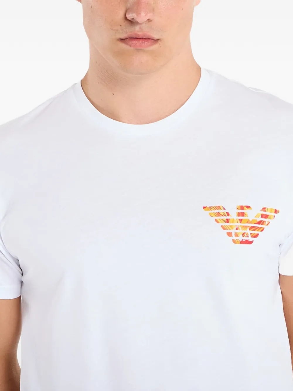 Ea7 Logo-print T-shirt In White